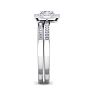 1/4 Carat Pave Marquise Shape Halo Diamond Bridal Set in Sterling Silver Image-4