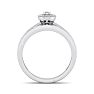 1/4 Carat Pave Oval Shape Halo Diamond Bridal Set in Sterling Silver Image-3