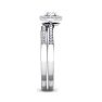 1/4 Carat Pave Oval Shape Halo Diamond Bridal Set in Sterling Silver Image-4