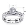 1/4 Carat Pave Oval Shape Halo Diamond Bridal Set in Sterling Silver Image-5