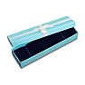 Teal Bracelet Box With White Bow and Blue Velvet Interior Image-3