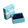 Teal Earring Box With White Bow and Blue Velvet Interior Image-3