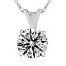 Very Rare 1.05 Carat Diamond Solitaire Necklace In White Gold.  Genuine Natural, Earth-Mined Diamond Image-1