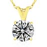 Very Rare 1.05 Carat Diamond Solitaire Necklace In Yellow Gold.  Genuine Natural, Earth-Mined Diamond Image-1
