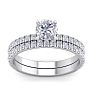 2 Carat Round Shape Diamond Bridal Set In Platinum Image-1
