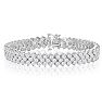 13 Carat Three Row Diamond Mens Tennis Bracelet In 14 Karat White Gold, 8 Inches Image-1
