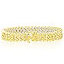 13 Carat Three Row Diamond Mens Tennis Bracelet In 14 Karat Yellow Gold, 8 Inches Image-4