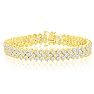 12 Carat Three Row Diamond Tennis Bracelet In 14 Karat Yellow Gold Image-1
