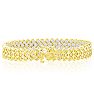 12 Carat Three Row Diamond Tennis Bracelet In 14 Karat Yellow Gold Image-4