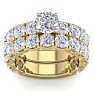 6 Carat Round Shape Diamond Bridal Set In 14 Karat Yellow Gold Image-1