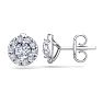 2 1/2 Carat Halo Diamond Stud Earrings In 14 Karat White Gold Image-1