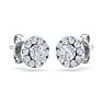 2 1/2 Carat Halo Diamond Stud Earrings In 14 Karat White Gold Image-4
