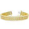 9 Carat Three Row Diamond Mens Tennis Bracelet In 14 Karat Yellow Gold, 8 Inches Image-1