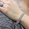 8 Carat Three Row Diamond Tennis Bracelet In 14 Karat White Gold Image-4