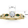 1 1/4 Carat Round and Marquise Vintage Diamond and Emerald Engagement Ring In 14 Karat Yellow Gold Image-5