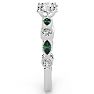 1 1/4 Carat Round and Marquise Vintage Diamond and Emerald Engagement Ring In 14 Karat White Gold Image-4