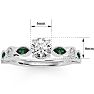 1 1/4 Carat Round and Marquise Vintage Diamond and Emerald Engagement Ring In 14 Karat White Gold Image-5