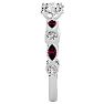 1 1/4 Carat Round and Marquise Vintage Diamond and Ruby Engagement Ring In 14 Karat White Gold Image-4