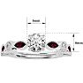 1 1/4 Carat Round and Marquise Vintage Diamond and Ruby Engagement Ring In 14 Karat White Gold Image-5