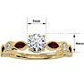 1 1/4 Carat Round and Marquise Vintage Diamond and Ruby Engagement Ring In 14 Karat Yellow Gold Image-5