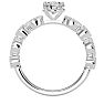 1 1/4 Carat Round and Marquise Vintage Diamond and Sapphire Engagement Ring In 14 Karat White Gold Image-3