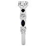 1 1/4 Carat Round and Marquise Vintage Diamond and Sapphire Engagement Ring In 14 Karat White Gold Image-4