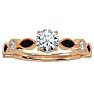1 1/4 Carat Round and Marquise Vintage Diamond and Sapphire Engagement Ring In 14 Karat Rose Gold Image-1