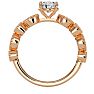 1 1/4 Carat Round and Marquise Vintage Diamond and Sapphire Engagement Ring In 14 Karat Rose Gold Image-3