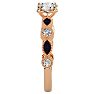 1 1/4 Carat Round and Marquise Vintage Diamond and Sapphire Engagement Ring In 14 Karat Rose Gold Image-4
