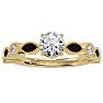 1 1/4 Carat Round and Marquise Vintage Diamond and Sapphire Engagement Ring In 14 Karat Yellow Gold Image-1