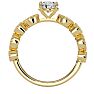 1 1/4 Carat Round and Marquise Vintage Diamond and Sapphire Engagement Ring In 14 Karat Yellow Gold Image-3