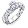 3 1/2 Carat Round Shape Diamond Engagement Ring In 14 Karat White Gold Image-2