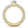 3 1/2 Carat Round Shape Diamond Engagement Ring In 14 Karat Yellow Gold Image-3