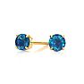 1/2ct Blue Diamond  Stud Earring in Yellow Gold Image-1