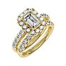 3 Carat Emerald Cut Halo Diamond Bridal Set In 14 Karat Yellow Gold Image-2