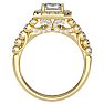 3 Carat Emerald Cut Halo Diamond Bridal Set In 14 Karat Yellow Gold Image-3