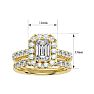 3 Carat Emerald Cut Halo Diamond Bridal Set In 14 Karat Yellow Gold Image-5