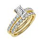 3 Carat Emerald Cut Bridal Set In 14 Karat Yellow Gold Image-2