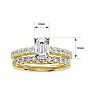 3 Carat Emerald Cut Bridal Set In 14 Karat Yellow Gold Image-5
