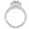3 Carat Emerald Cut Halo Diamond Bridal Set In 14 Karat White Gold Image-3