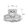 3 Carat Emerald Cut Halo Diamond Bridal Set In 14 Karat White Gold Image-5