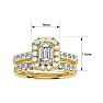 2 1/2 Carat Emerald Cut Halo Diamond Bridal Set In 14 Karat Yellow Gold Image-5