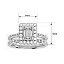 2 1/2 Carat Emerald Cut Halo Diamond Bridal Set In 14 Karat White Gold Image-5