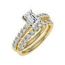 2 Carat Emerald Cut Diamond Bridal Set In 14 Karat Yellow Gold Image-2