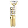 2 Carat Emerald Cut Diamond Bridal Set In 14 Karat Yellow Gold Image-4