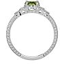 1 1/2 Carat Oval Shape Peridot and Diamond Ring In 10 Karat White Gold Image-3