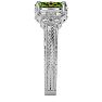 1 1/2 Carat Oval Shape Peridot and Diamond Ring In 10 Karat White Gold Image-4