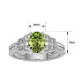 1 1/2 Carat Oval Shape Peridot and Diamond Ring In 10 Karat White Gold Image-5