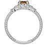 1 Carat Oval Shape Citrine and Diamond Ring In 10 Karat White Gold Image-3