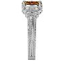 1 Carat Oval Shape Citrine and Diamond Ring In 10 Karat White Gold Image-4